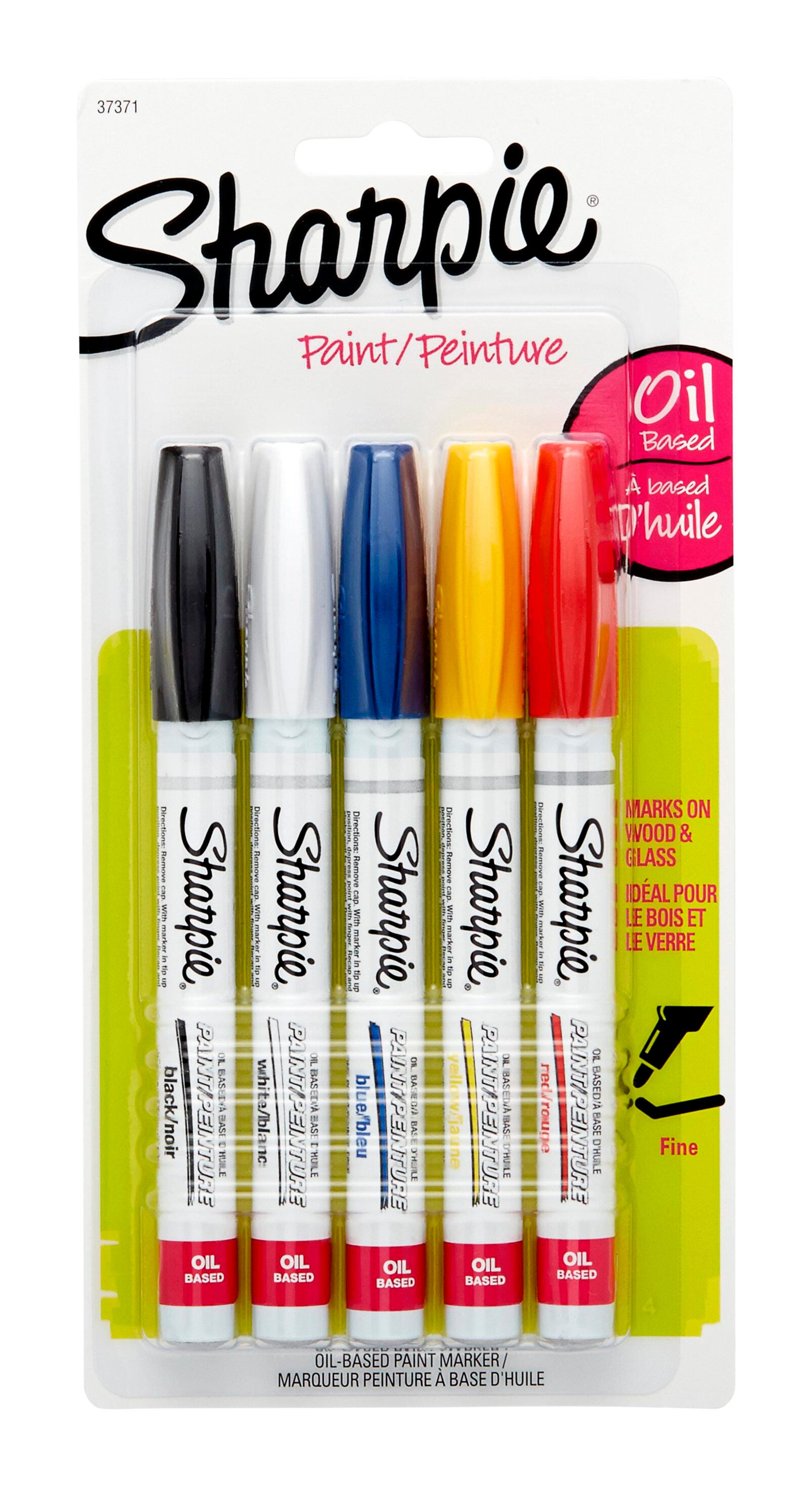 Sharpie Oil-Based Paint Markers, Fine Tip, Assorted Colors, Set of 5 1568644